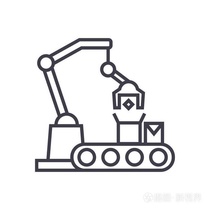 工业机器人标志 矢量线绘制的创新与美学